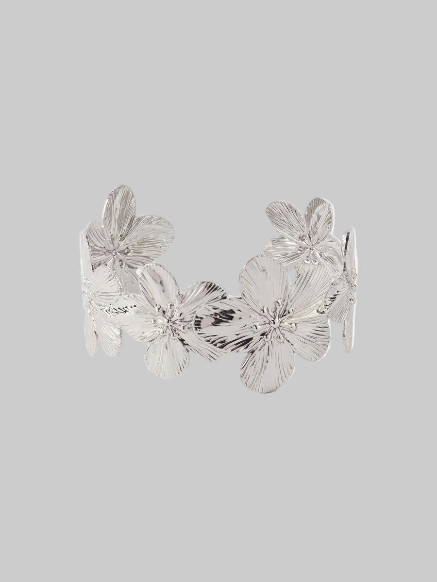 silver flower arm cuff