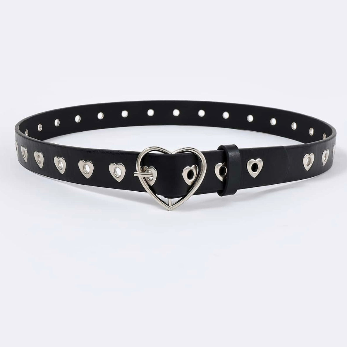 heart buckle black belt