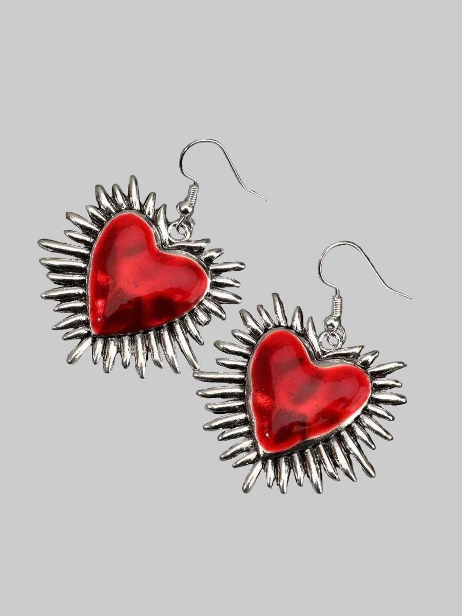 spike heart earrings