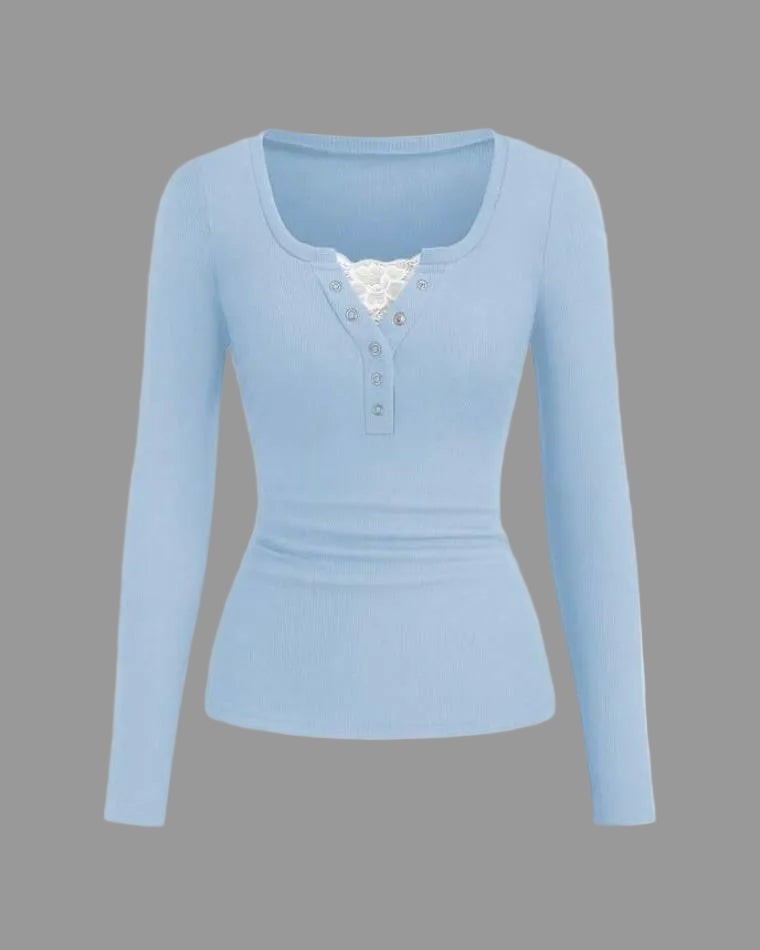 henley lace top