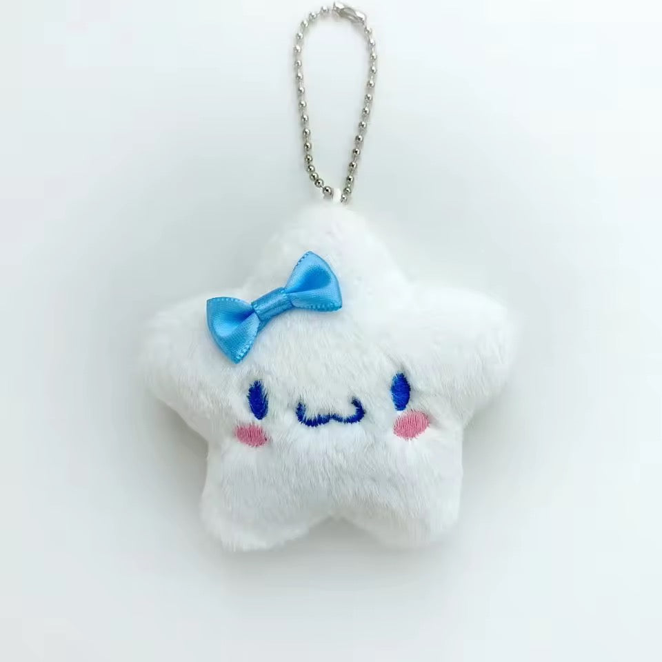 sanrio star plush keychain