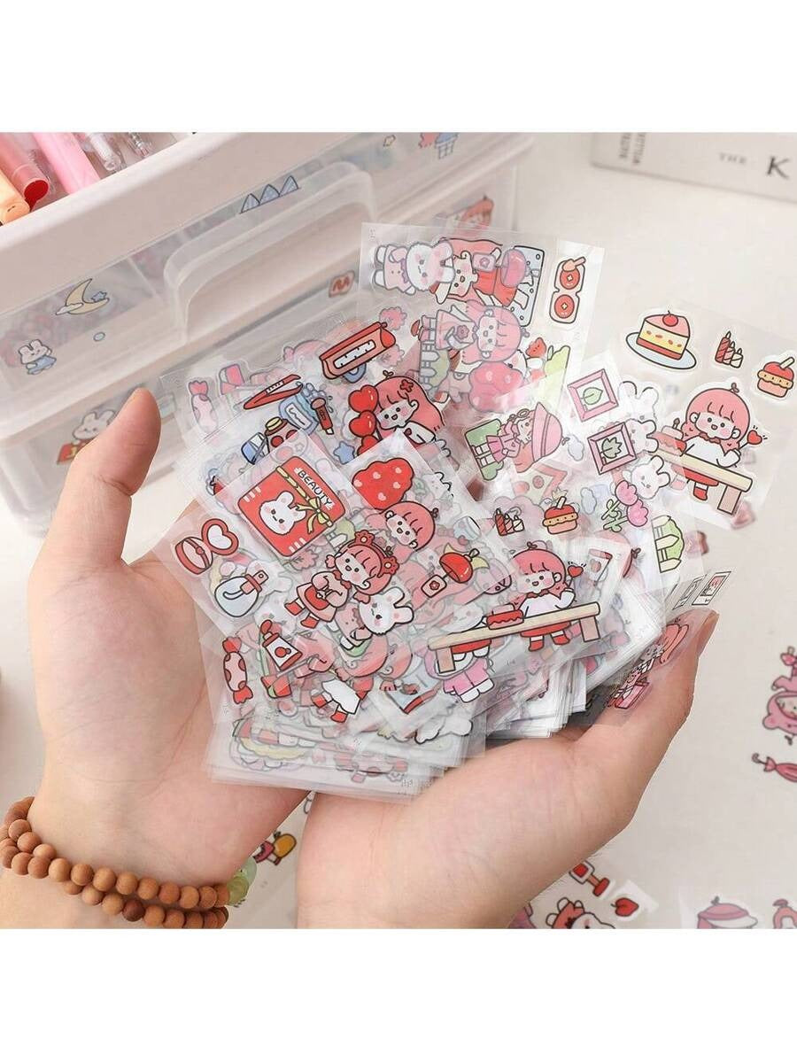 cute girl cartoon sticker sheets