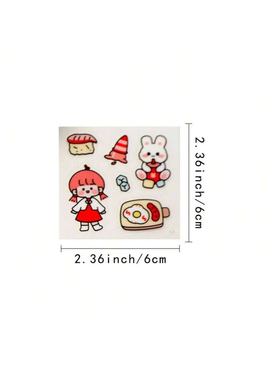 cute girl cartoon sticker sheets