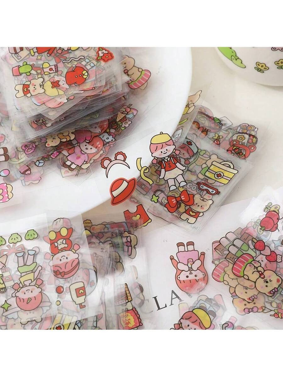 cute girl cartoon sticker sheets