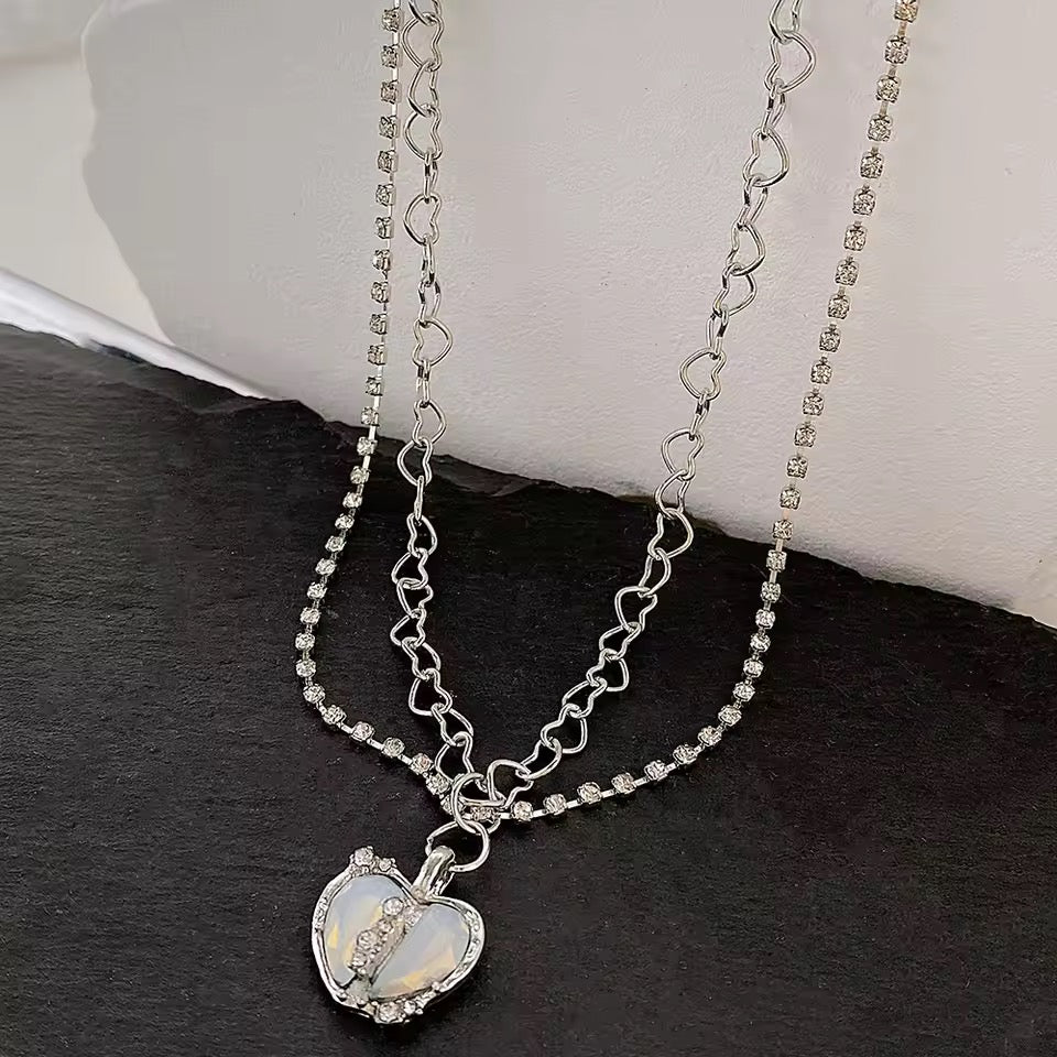 y2k heart necklace