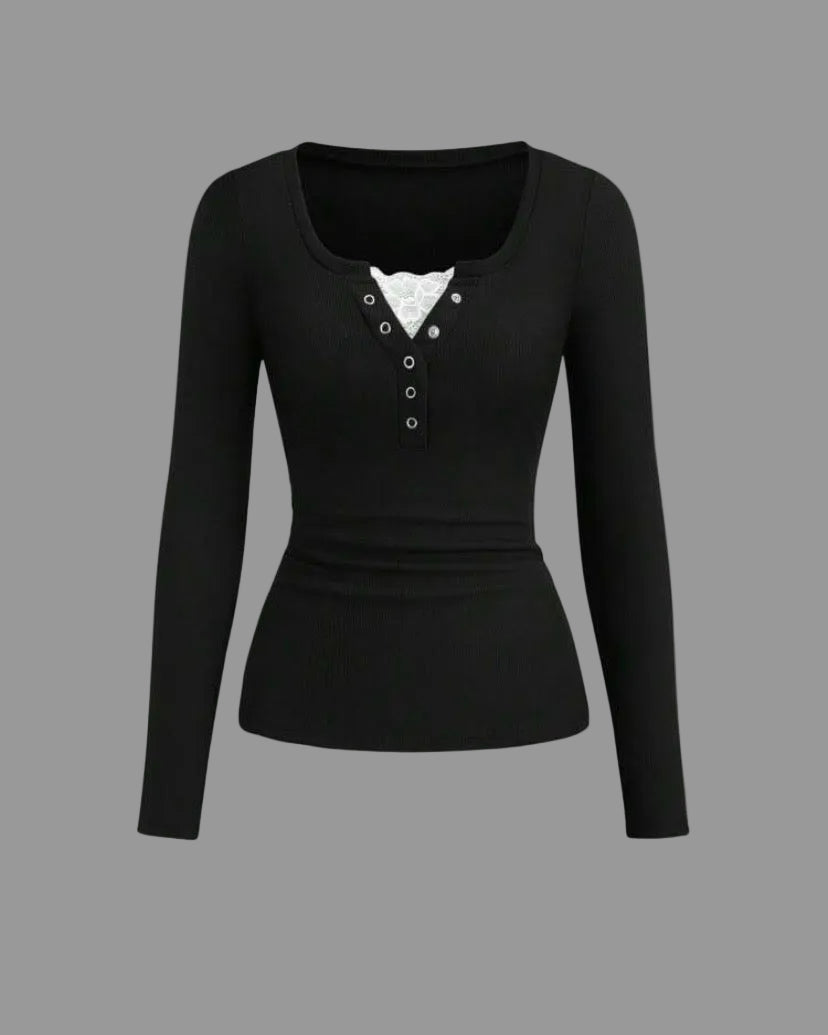 henley lace top