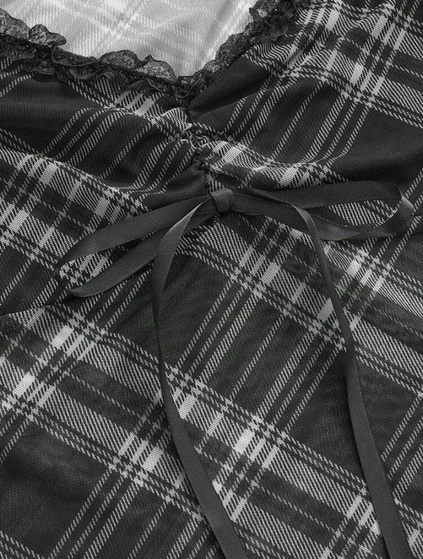 doll sheer plaid top