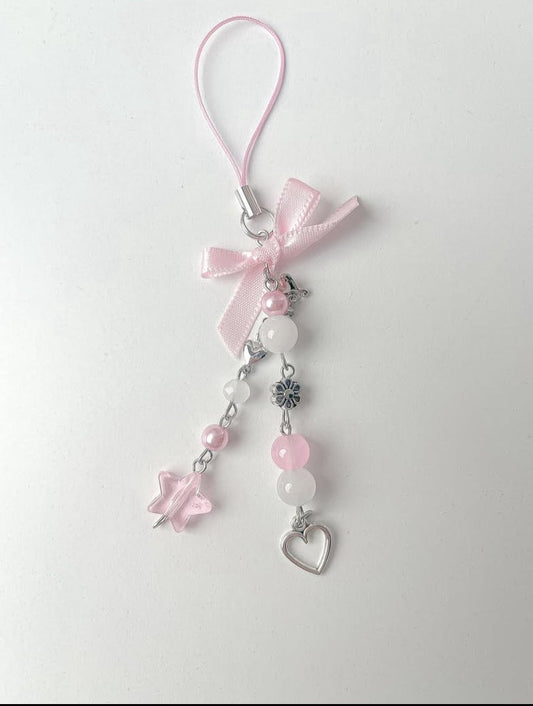 pink star phone charm