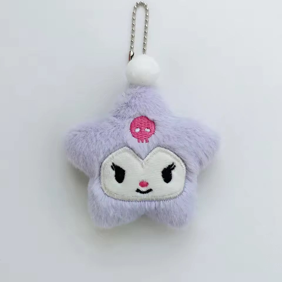 sanrio star plush keychain