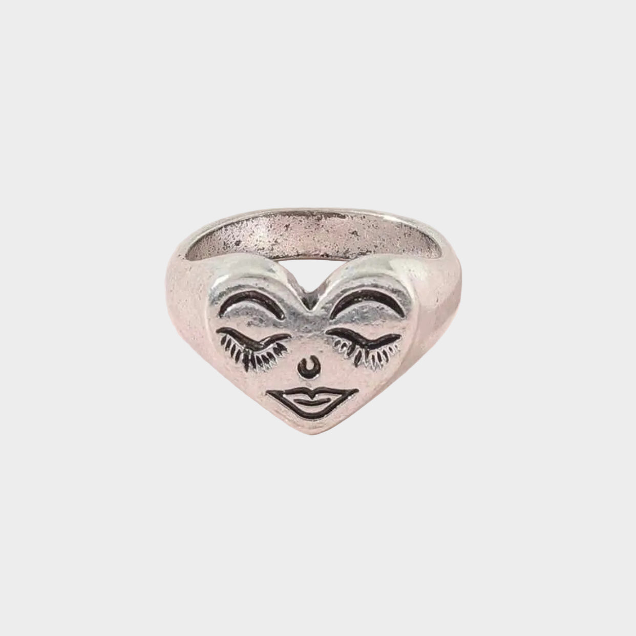 silver face ring