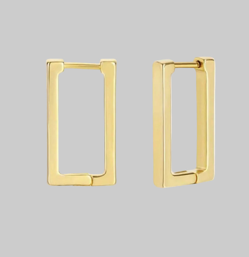 gold plated shapes hoops