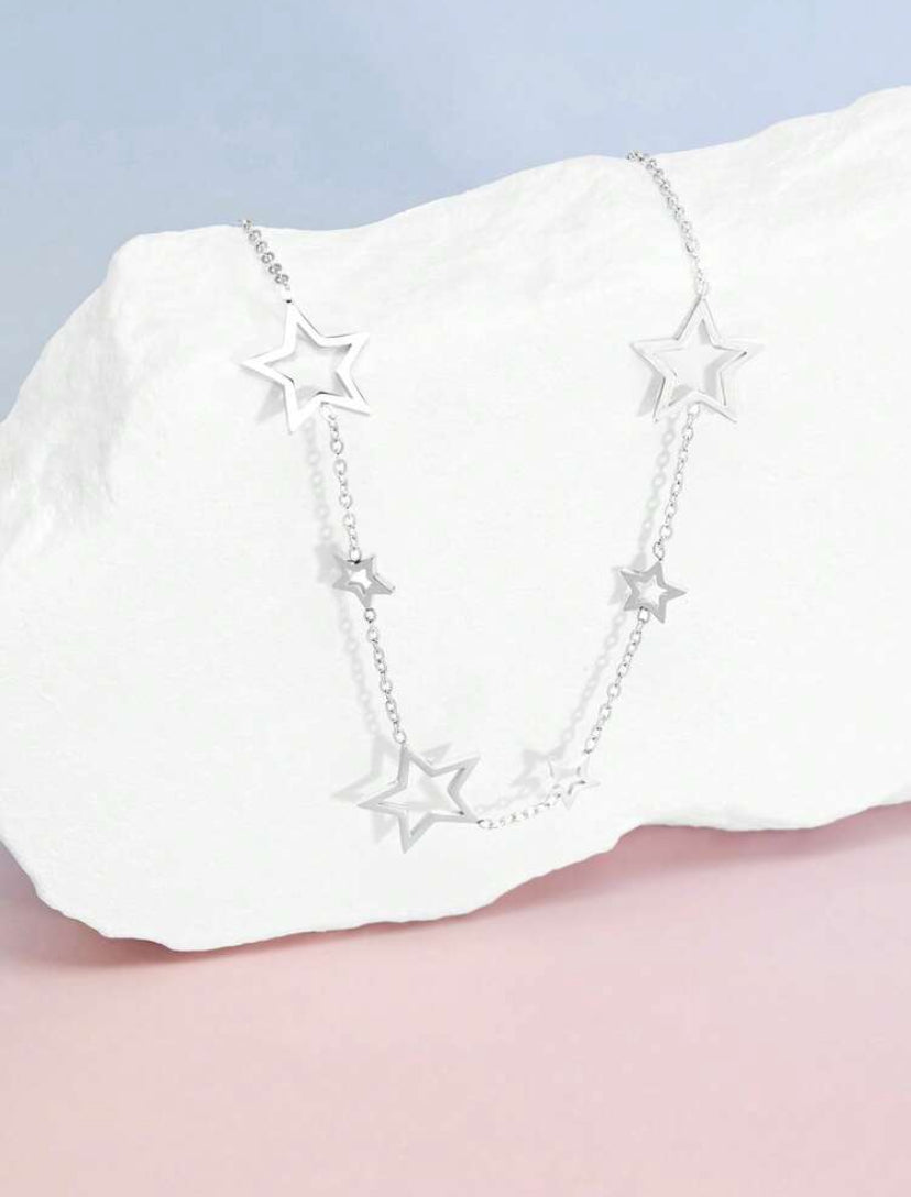 silver star decorative necklace