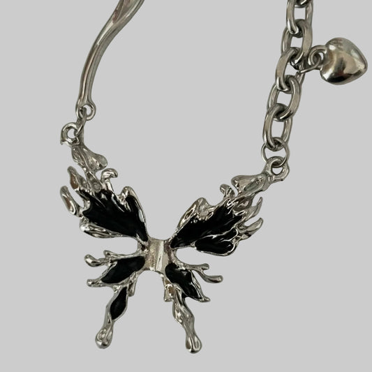 black butterfly necklace