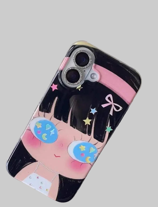 big eye cartoon girl case