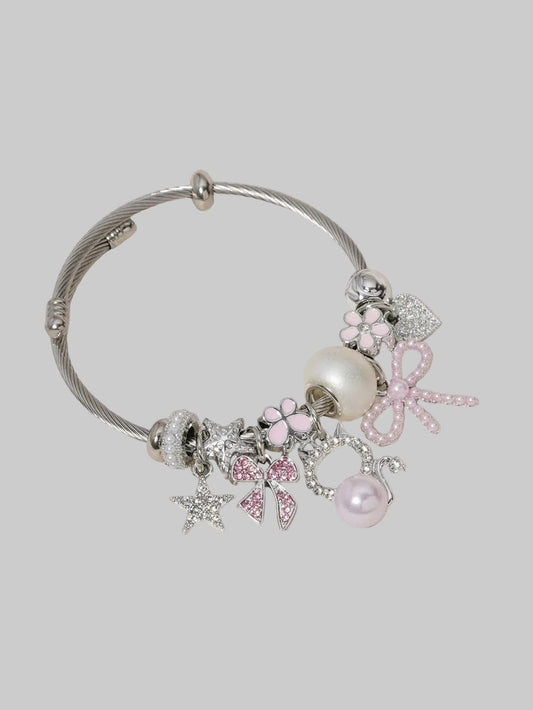 pink ribbon charm bracelet