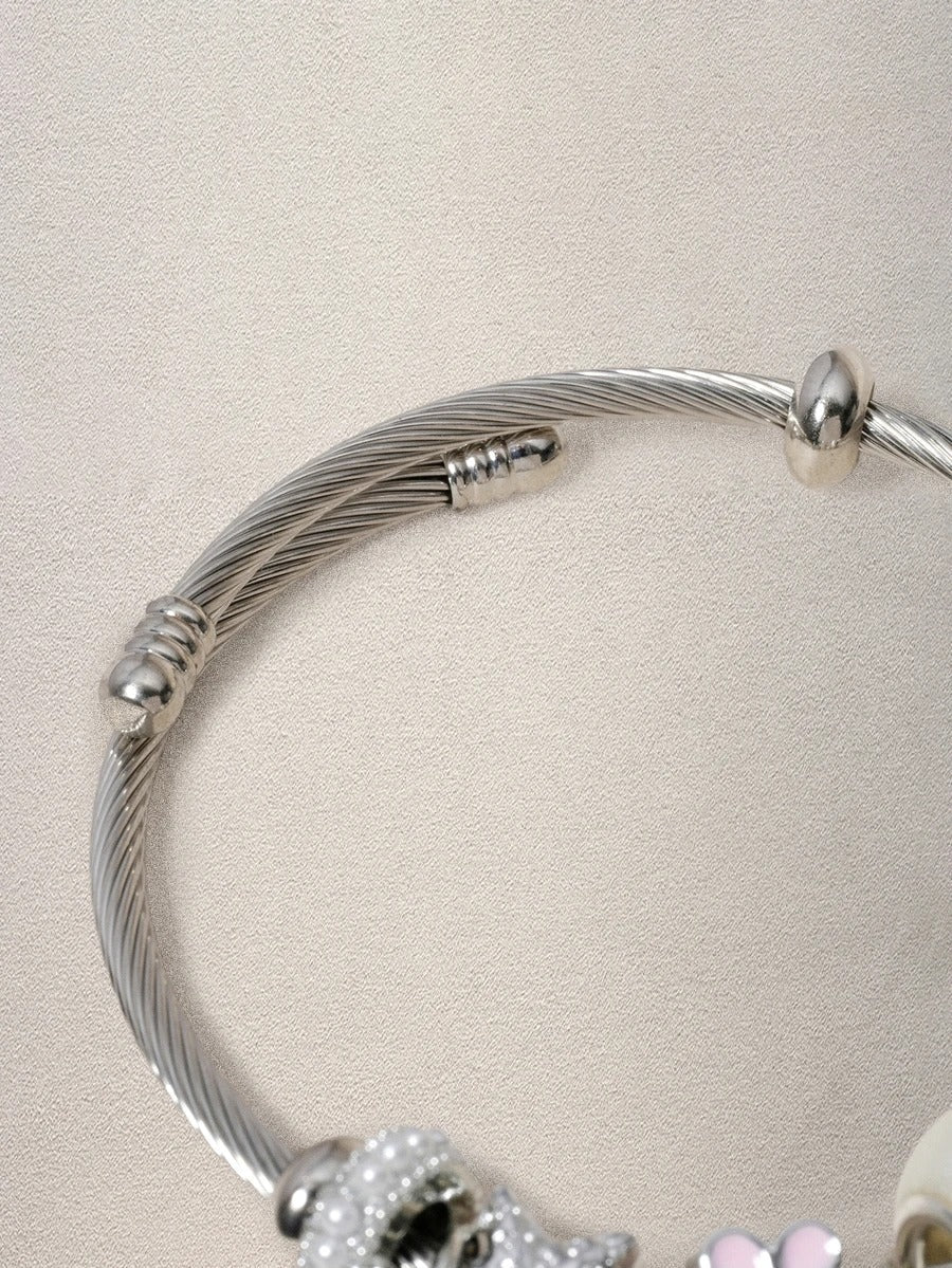 pink ribbon charm bracelet