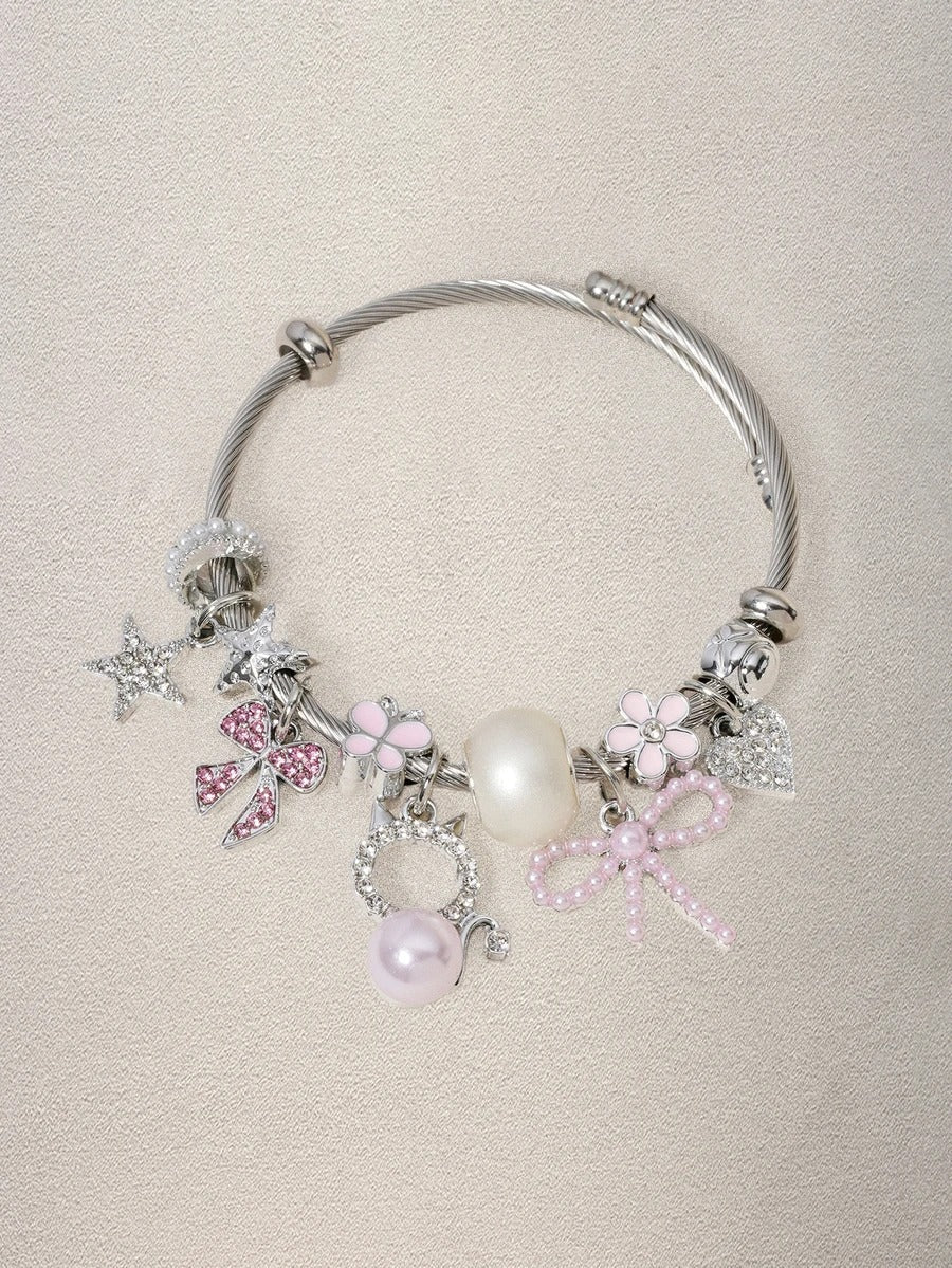 pink ribbon charm bracelet