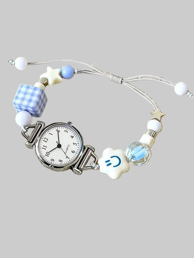 blue beaded watch