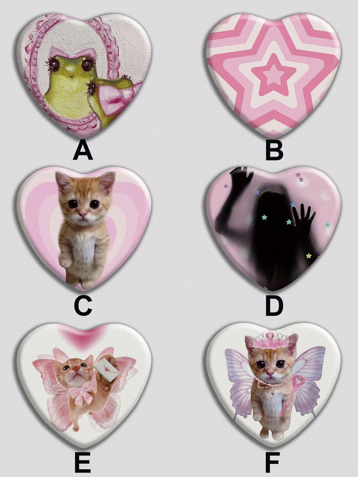 heart shaped pink badge