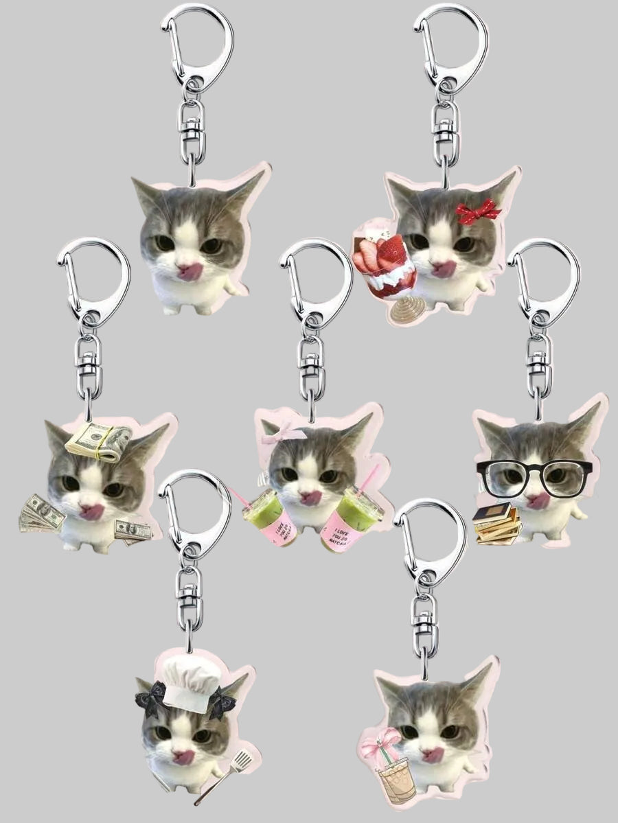 cat acrylic keychain