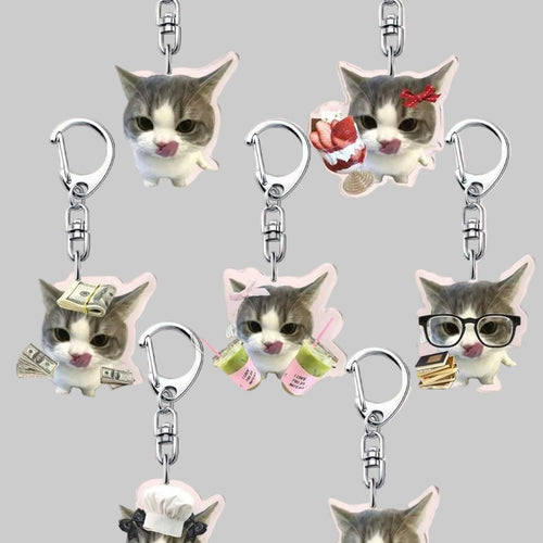 cat acrylic keychain