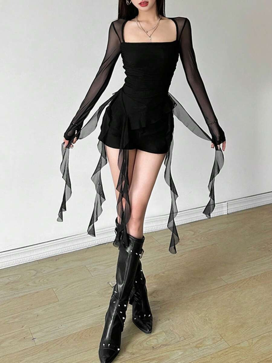 y2k ruffle top