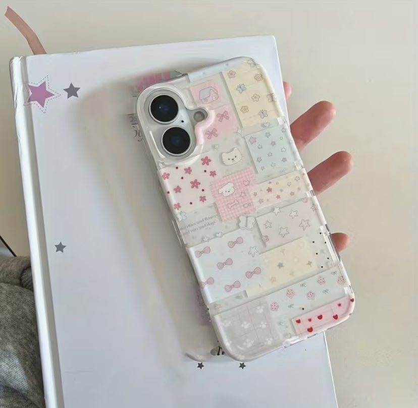 pastel grid phone case