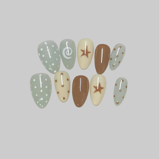 cream color nails set
