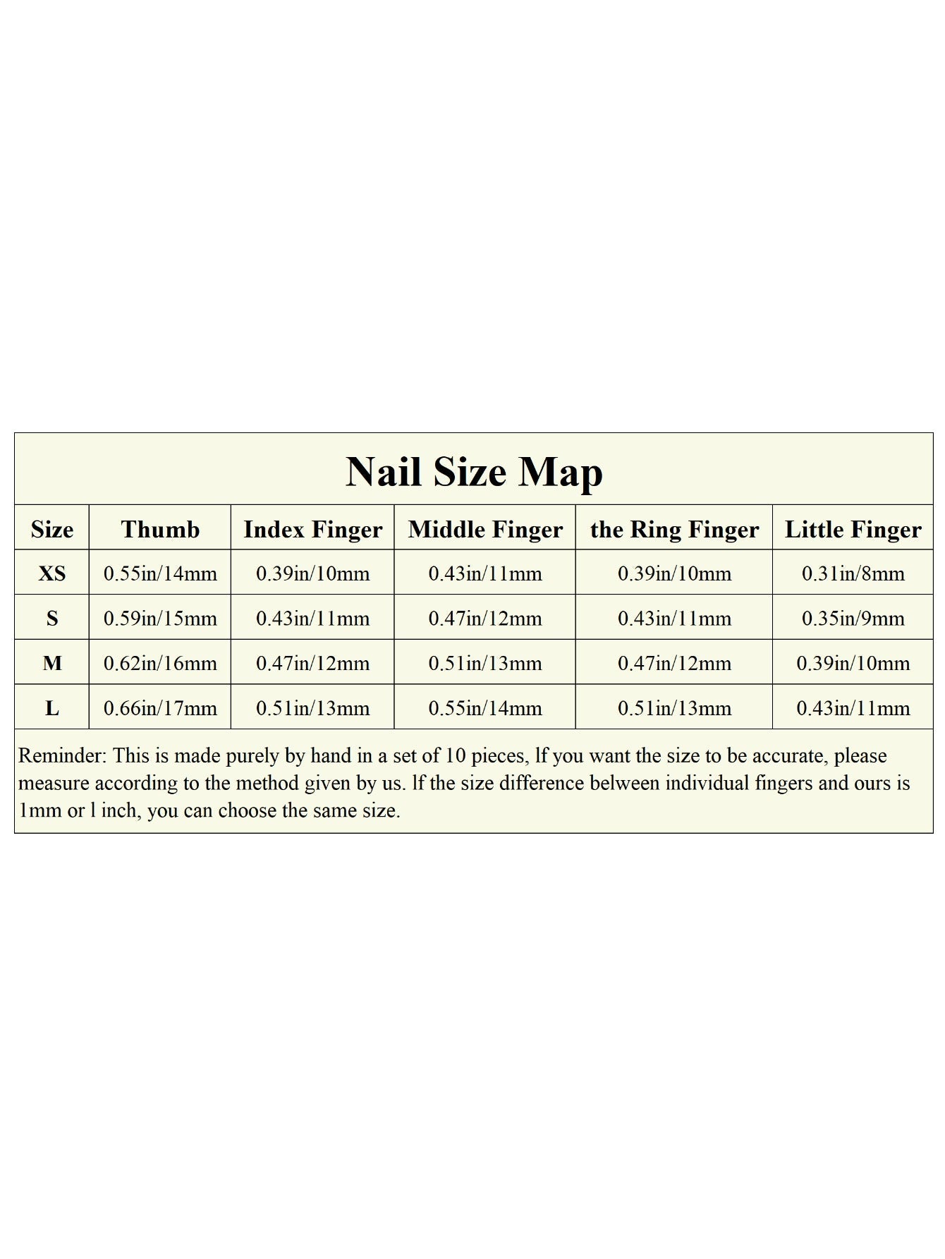 cream color nails set