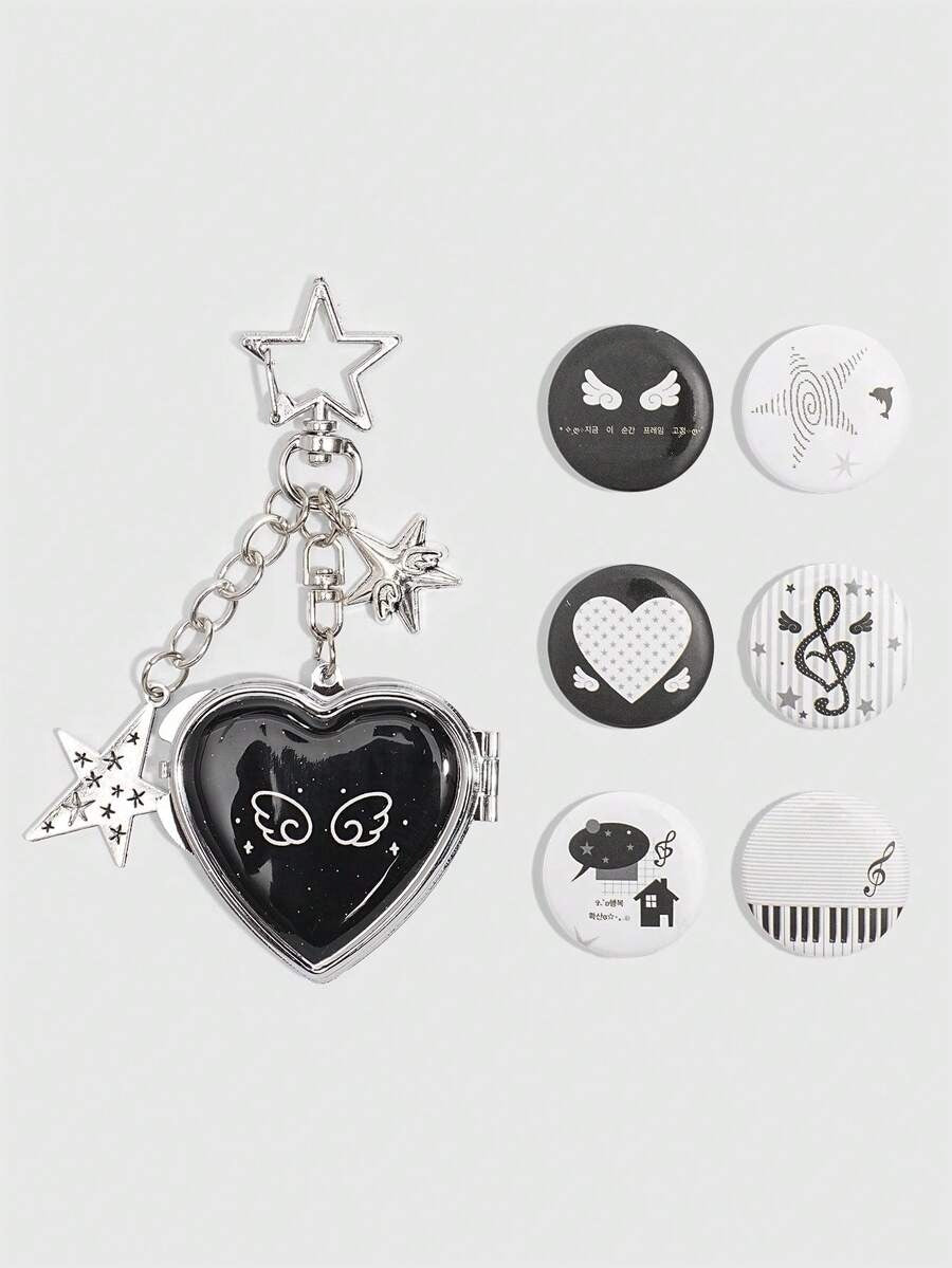 dark coquette bag charm and bag pin (7 pcs set)