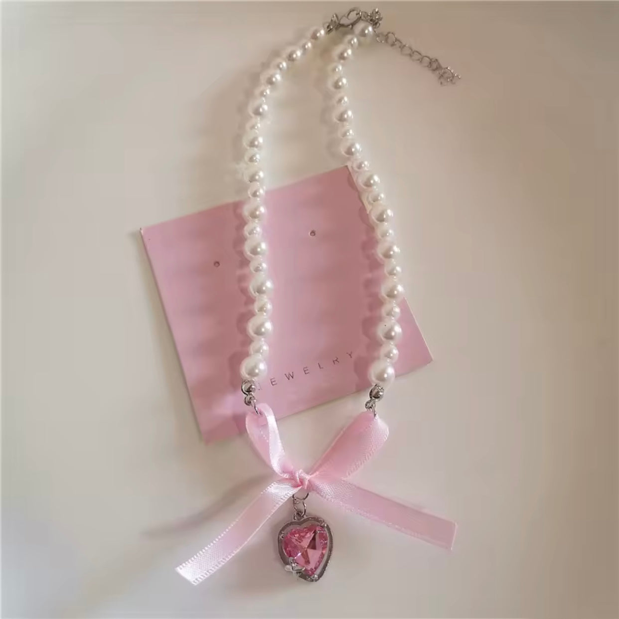 kpop pink y2k necklaces