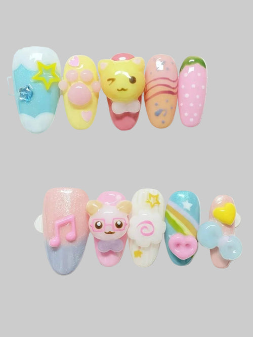 kawaii pastel nails