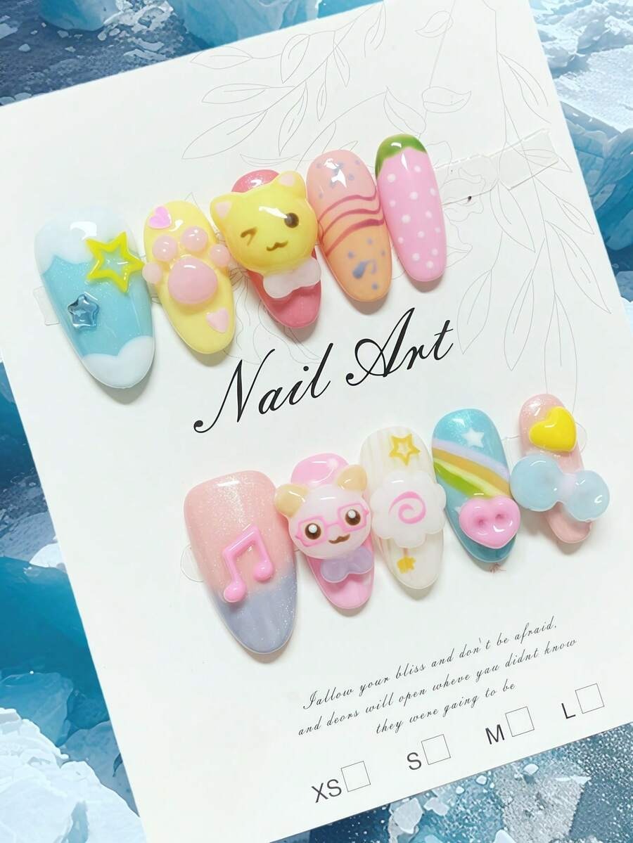 kawaii pastel nails