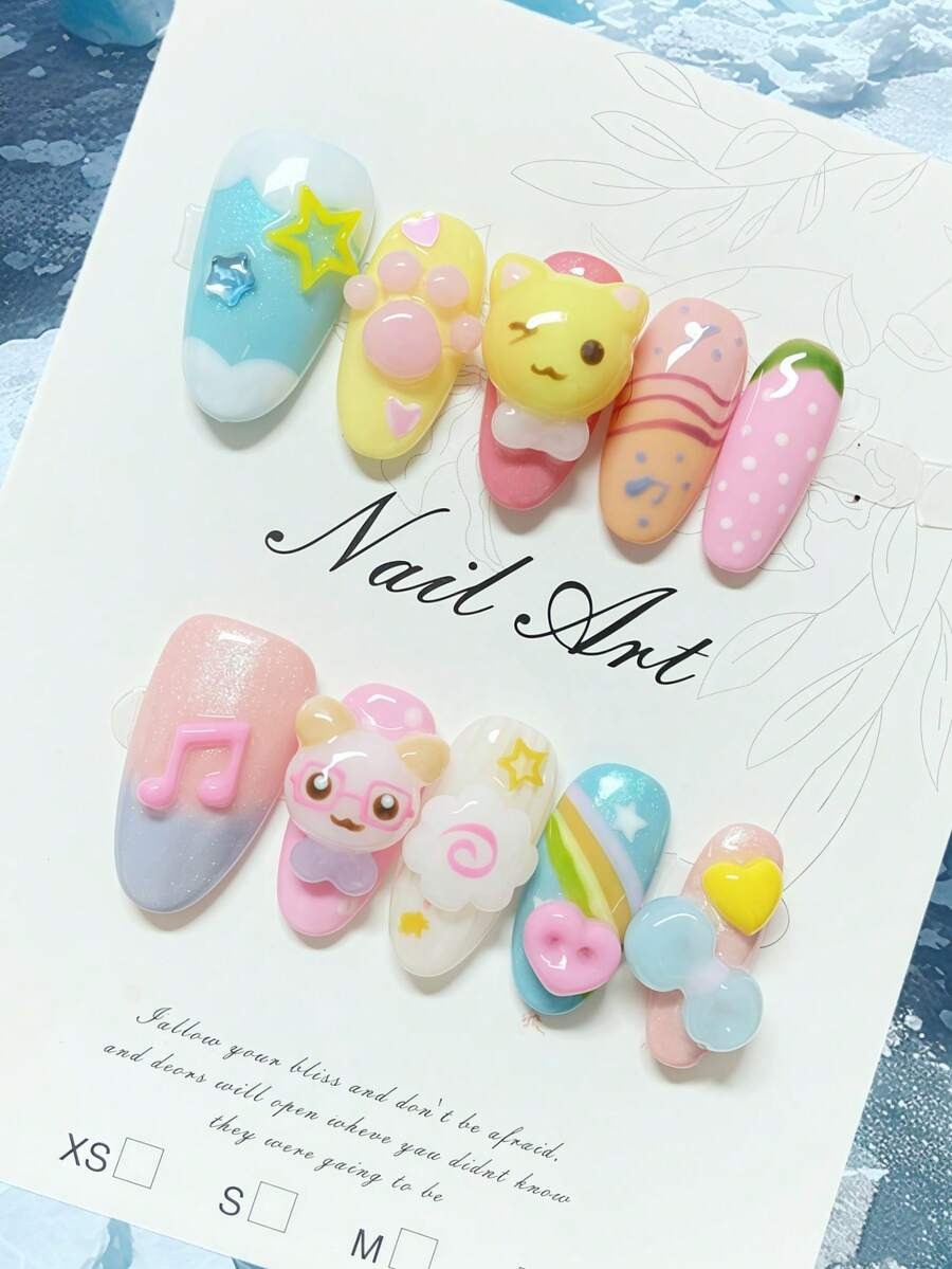 kawaii pastel nails