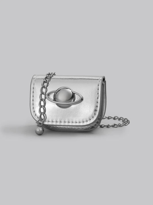 silver mini hand bag