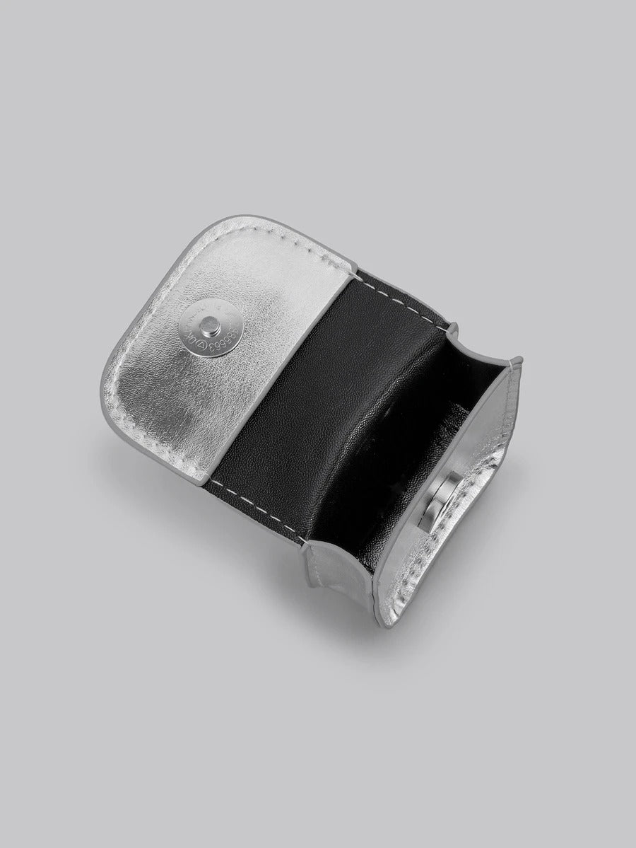 silver mini hand bag