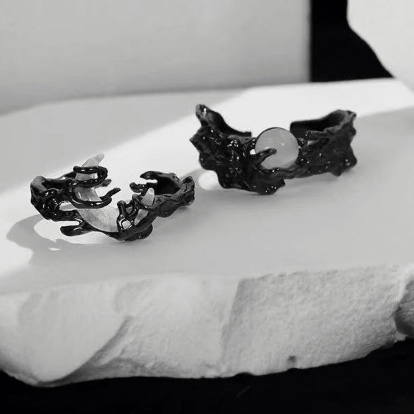 black sun and moon rings