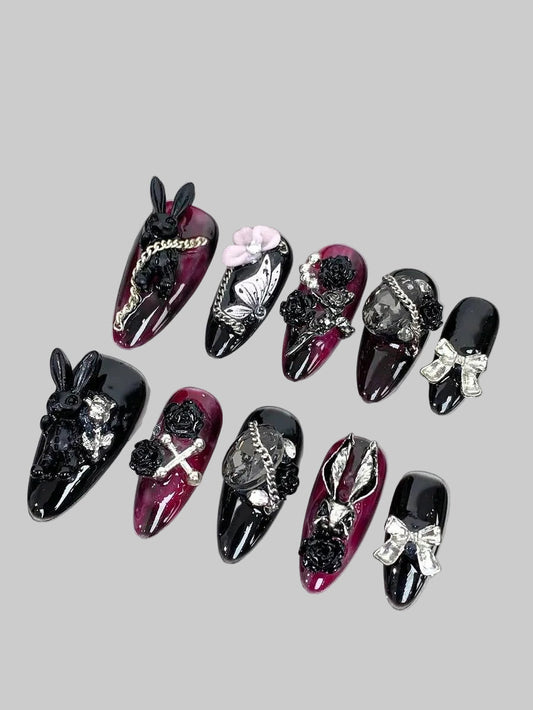 goth bunny nails
