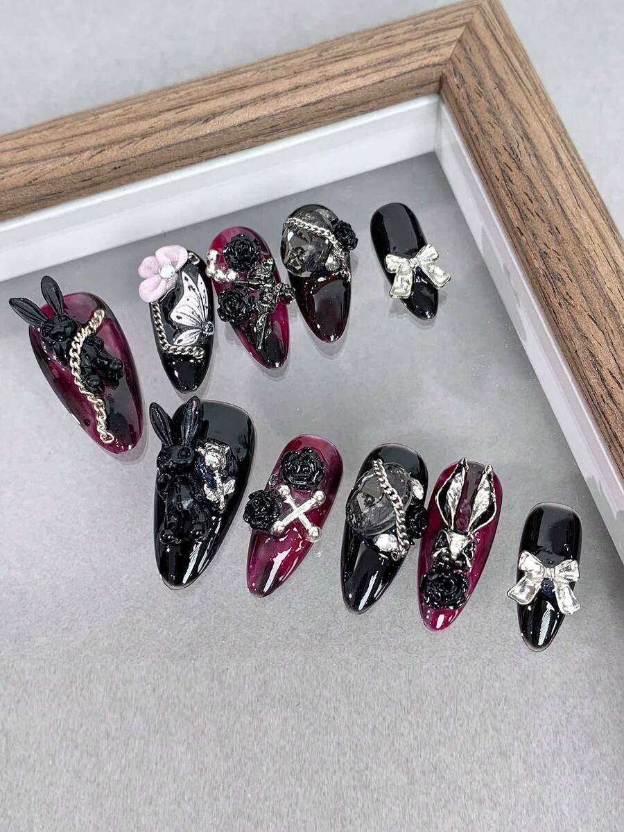 goth bunny nails