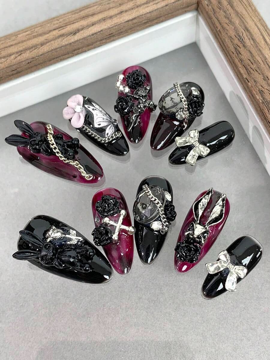goth bunny nails