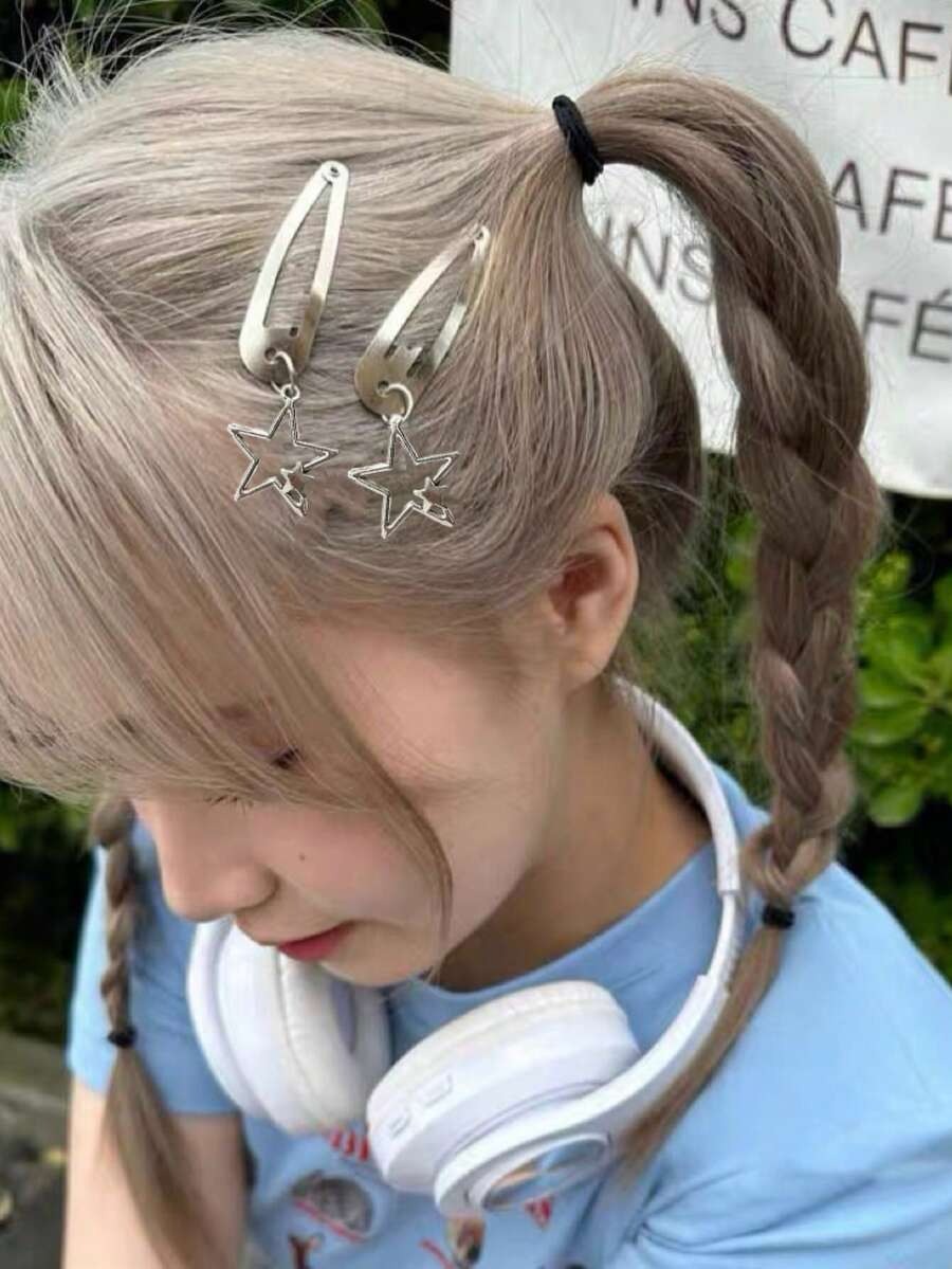 y2k silver hair pins