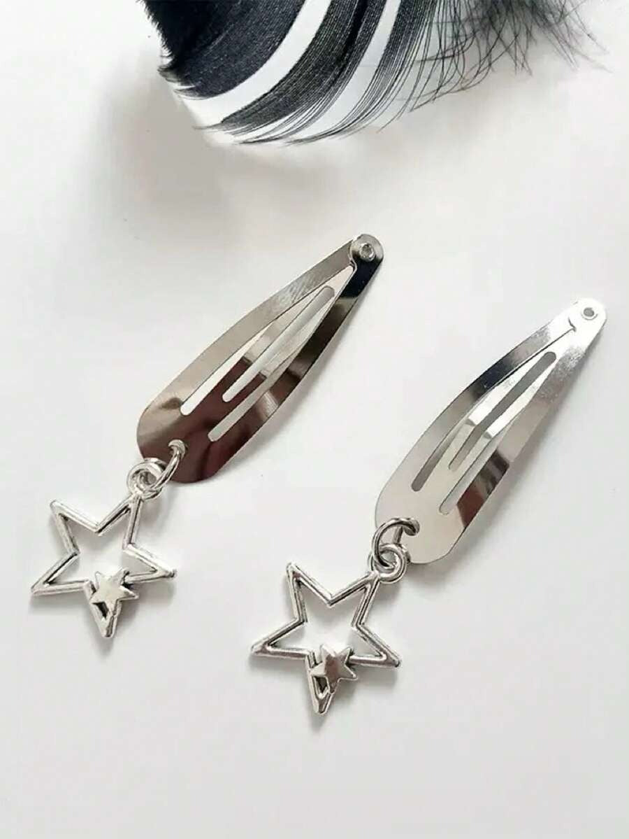 y2k silver hair pins