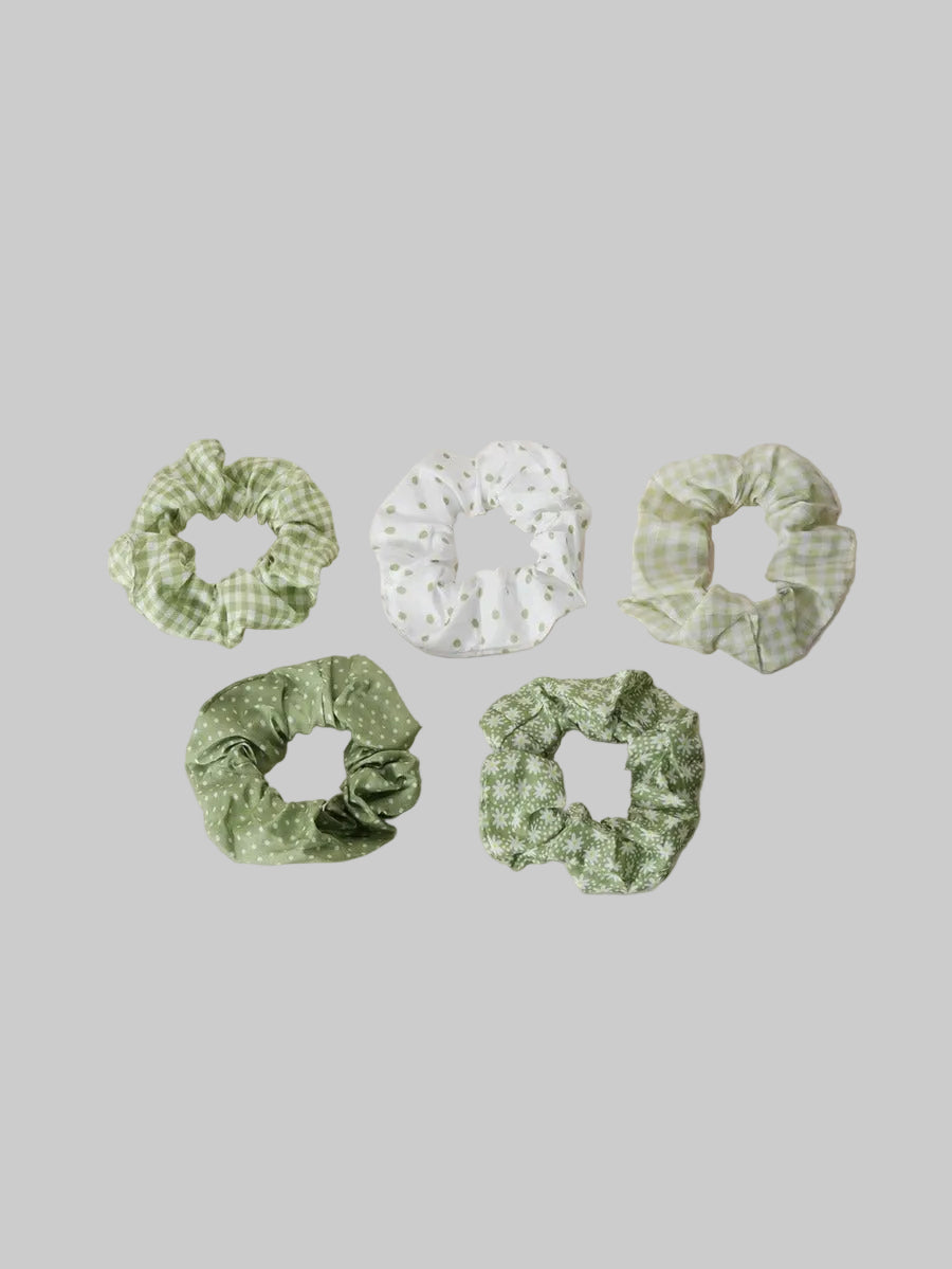 green scrunchies set