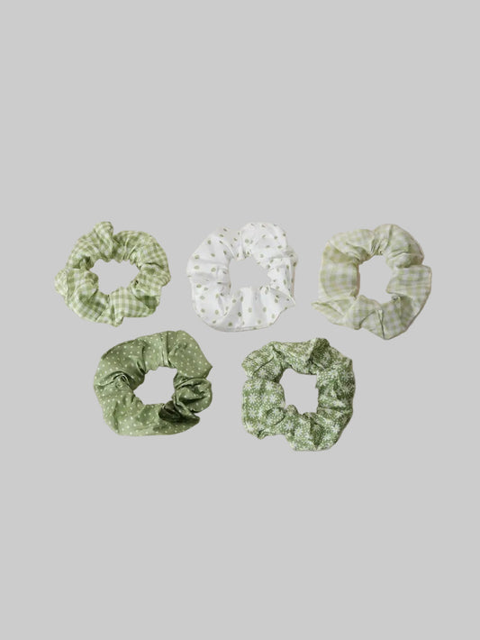 green scrunchies set