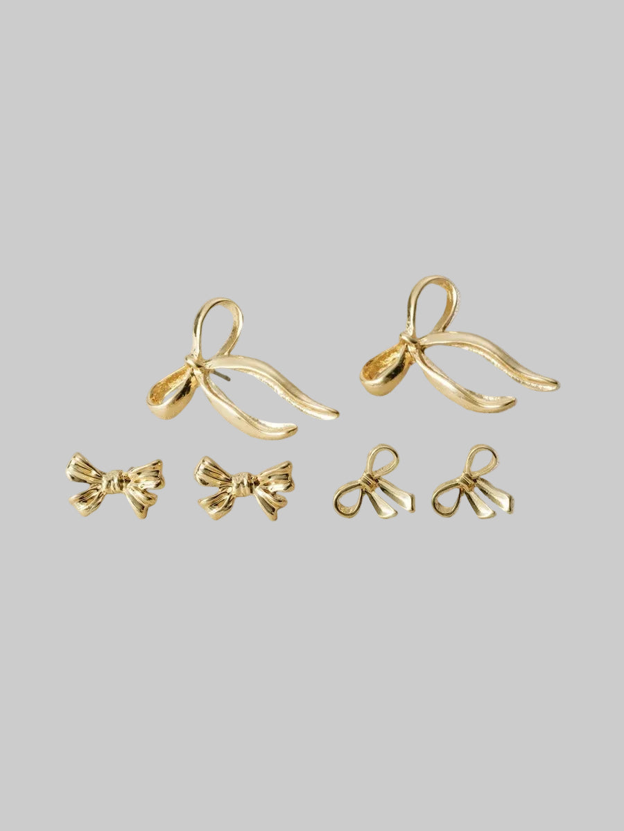gold bow studs