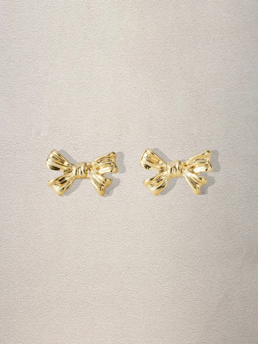 gold bow studs