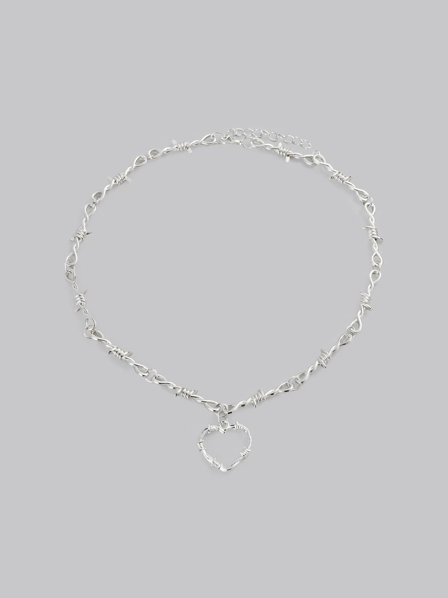 iron heart choker necklace