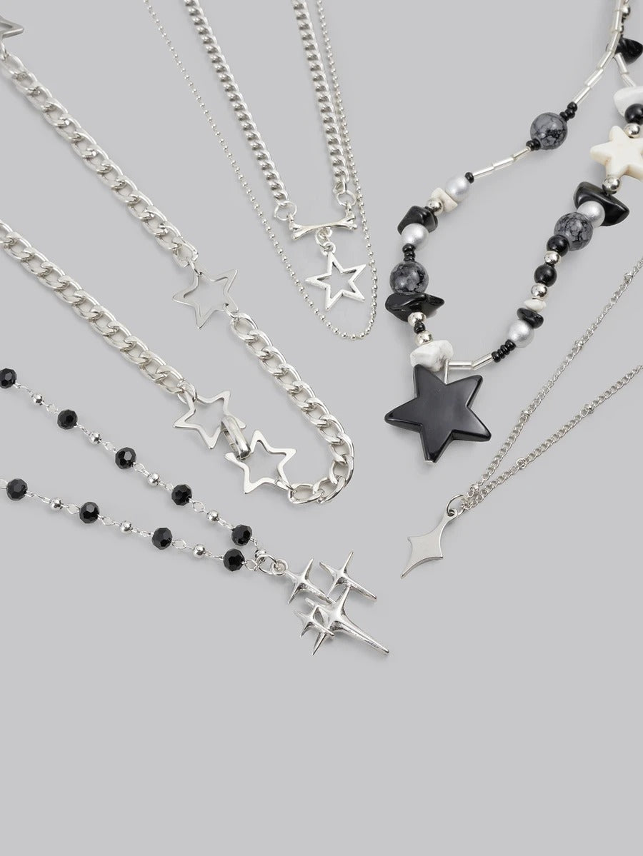 Star Layered Necklaces Set