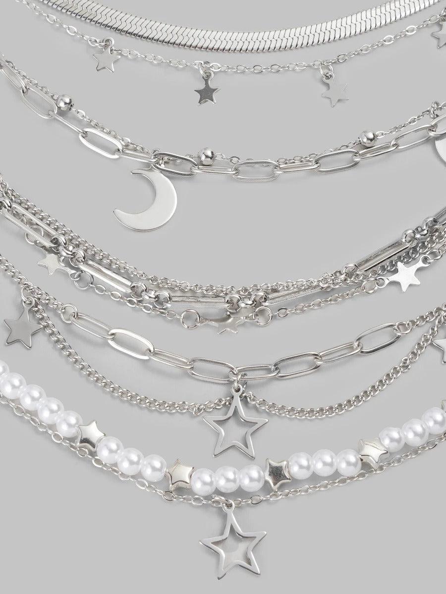 stainless steel silver bracelet set