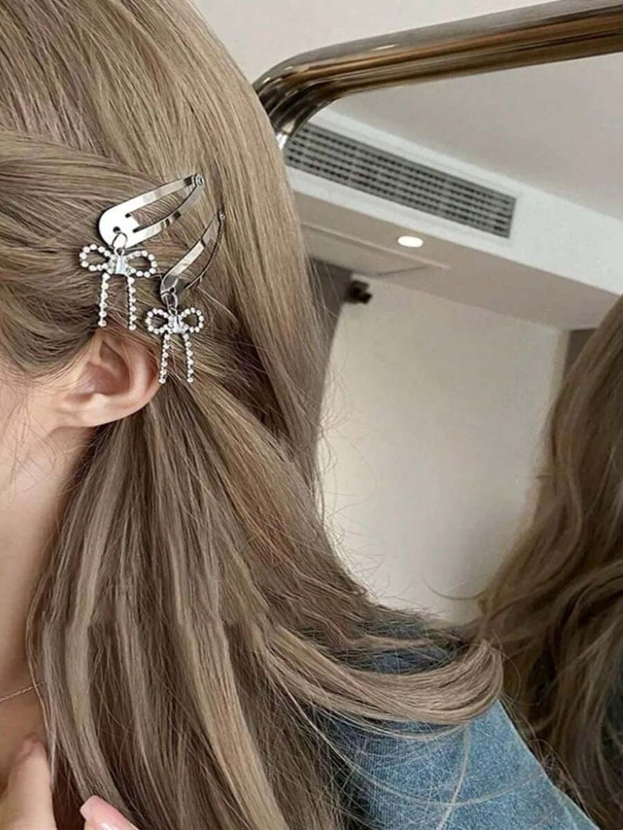 y2k silver hair pins